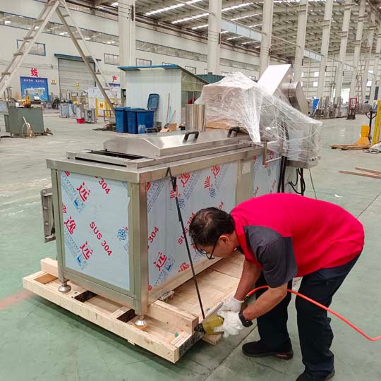 gas-heated fryer machine packaging and shipping for US